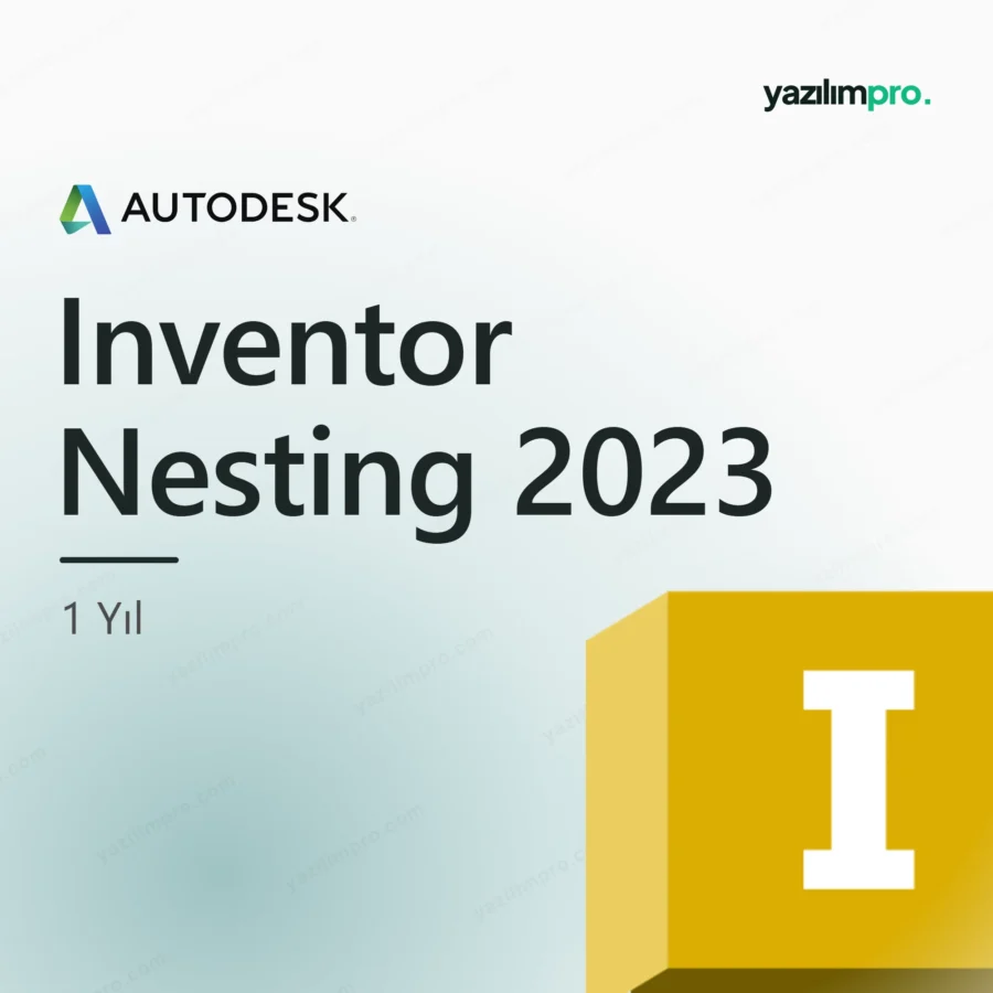 Inventor Nesting 2023 1 yıl orijinal lisans ürün görseli, Autodesk logosu ve ürün simgesiyle