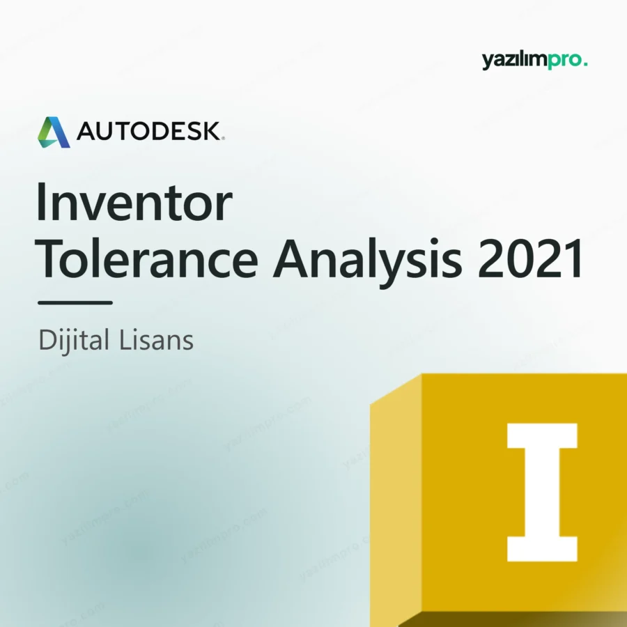 Inventor Tolerance Analysis 2021 orijinal lisans ürün görseli, Autodesk logosu ve ürün simgesiyle