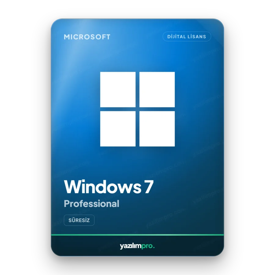 Microsoft Windows 7 Pro süresiz orijinal OEM lisans anahtarı – anında dijital teslimat