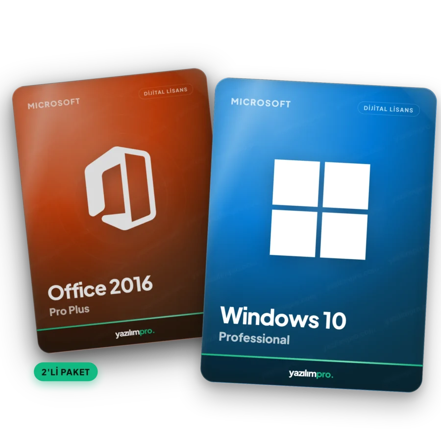 Microsoft Orjinal Windows 10 Professional& Office 2016 Professional FPP orijinal lisans anahtarı – anında dijital…