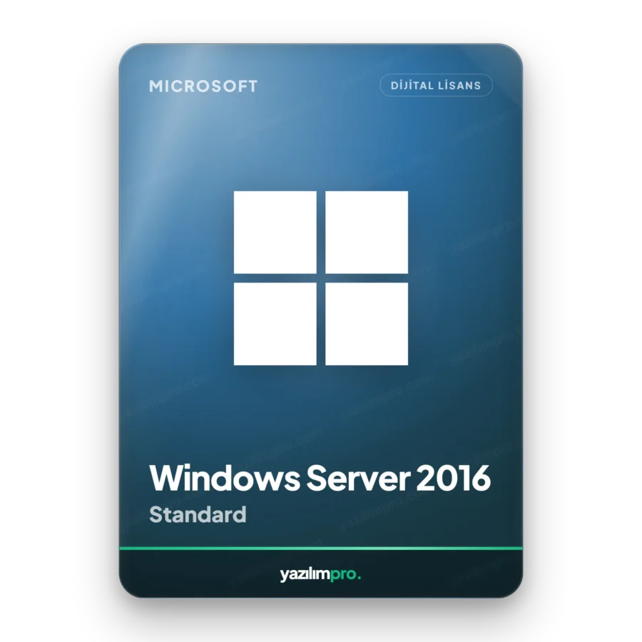 Microsoft Windows Server 2016 Standard süresiz orijinal lisans anahtarı – anında dijital teslimat