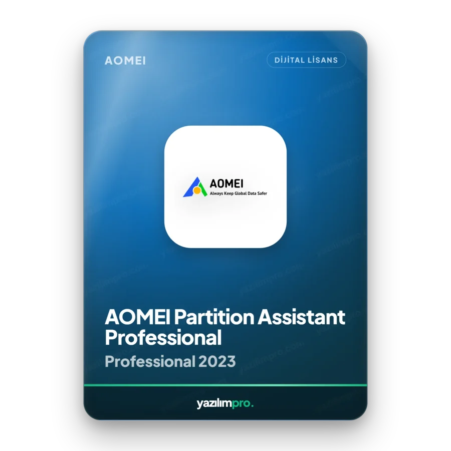 AOMEI Partition Assistant Professional Edition 2023 orijinal lisans anahtarı – anında dijital teslimat