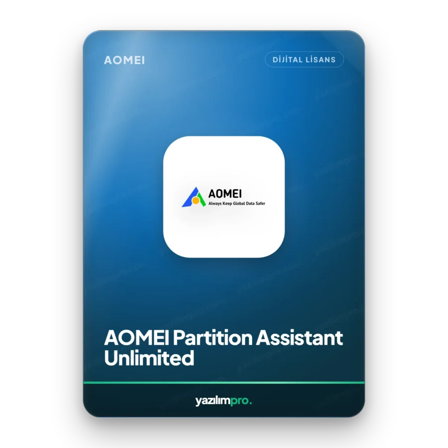 AOMEI Partition Assistant Unlimited Edition Version 8.5 Multilingual orijinal lisans anahtarı – anında dijital teslimat