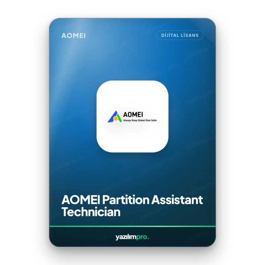 AOMEI Partition Assistant Technician Edition Version 8.5 Multilingual orijinal lisans anahtarı – anında dijital teslimat