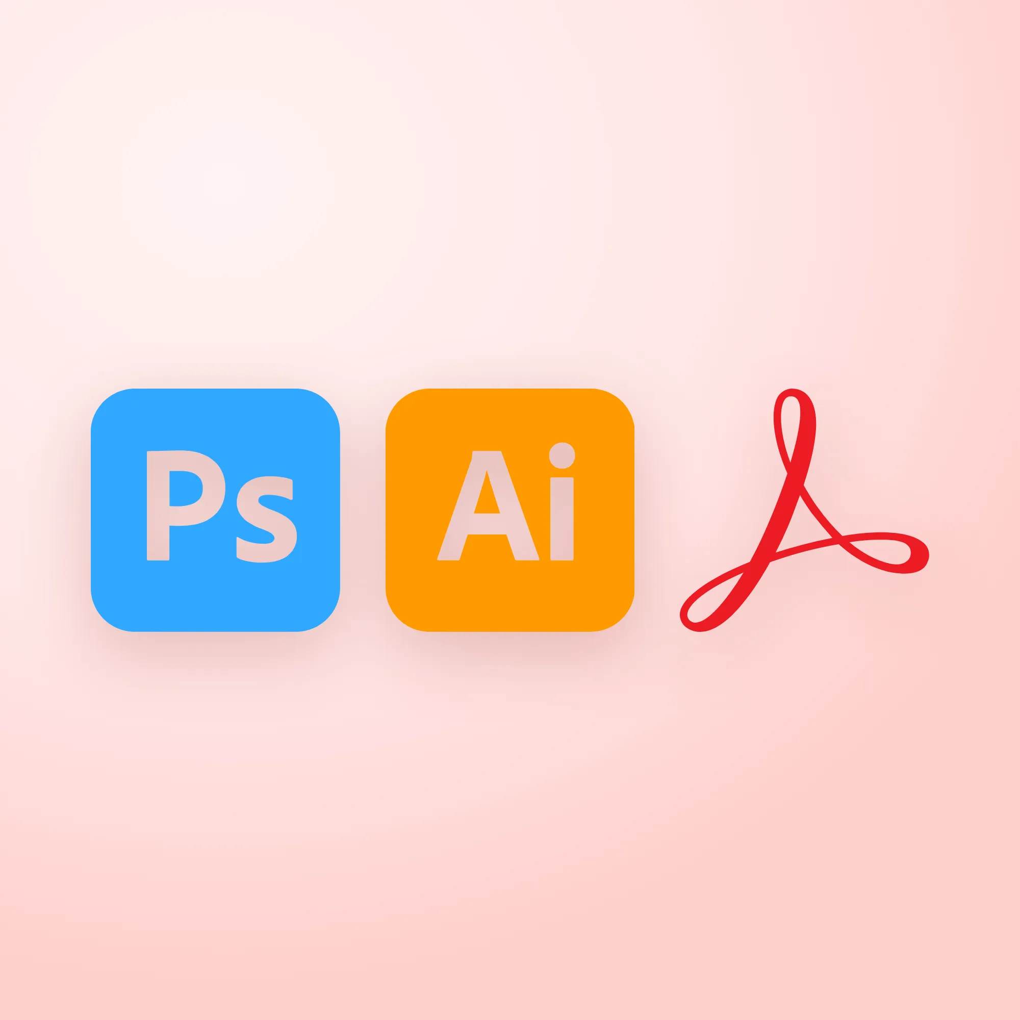 Photoshop, Illustrator ve Acrobat logoları – Grafik Tasarım kategorisi