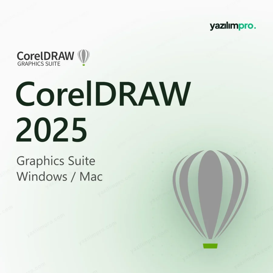 CorelDRAW Graphics Suite 2025 Windows ve Mac için 1 Cihaz orijinal lisans anahtarı ürün görseli, marka logosuyla