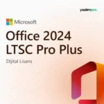 Office LTSC Professional Plus 2024 Kurumsal süresiz lisans ürün görseli, Microsoft logosu ve ürün simgesiyle