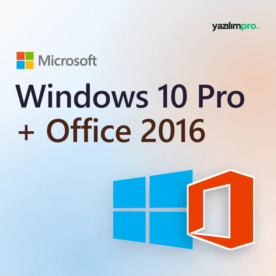 Windows 10 Pro + Office 2016 Bireysel paket dijital lisans