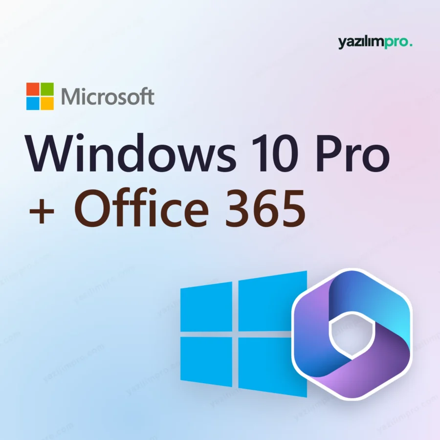 Windows 10 Pro + Office 365 (1 yıl) paket dijital lisans